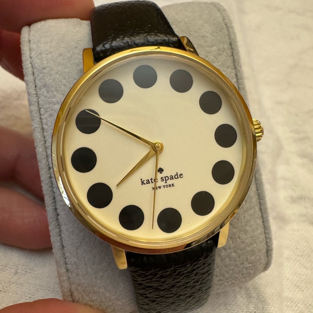 Kate Spade Black Leather Strap Watch